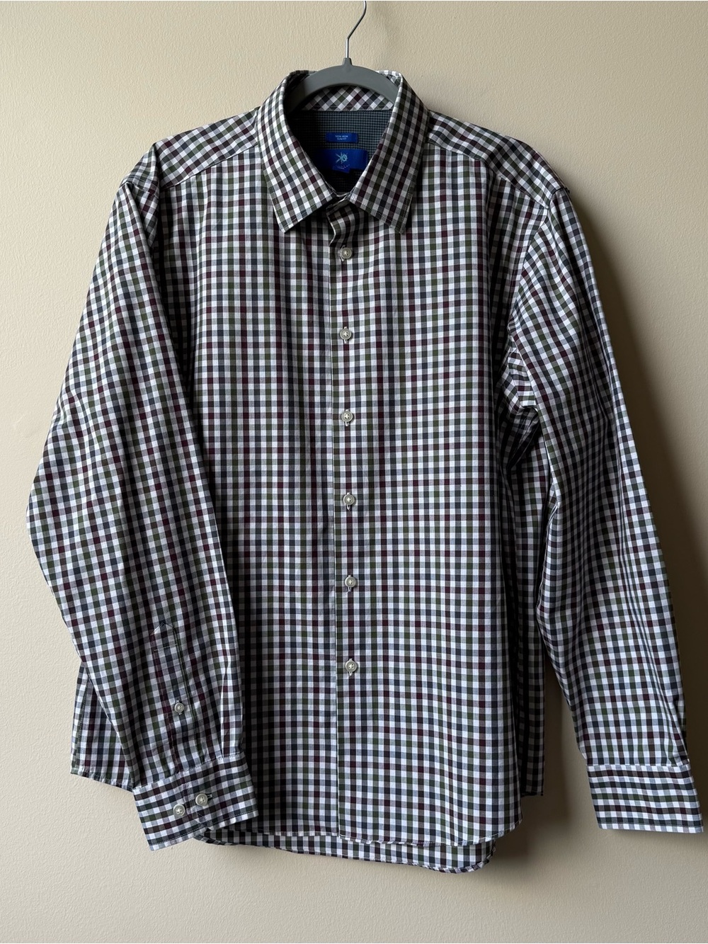 Egara Plum and Green Check Dress Shirt
